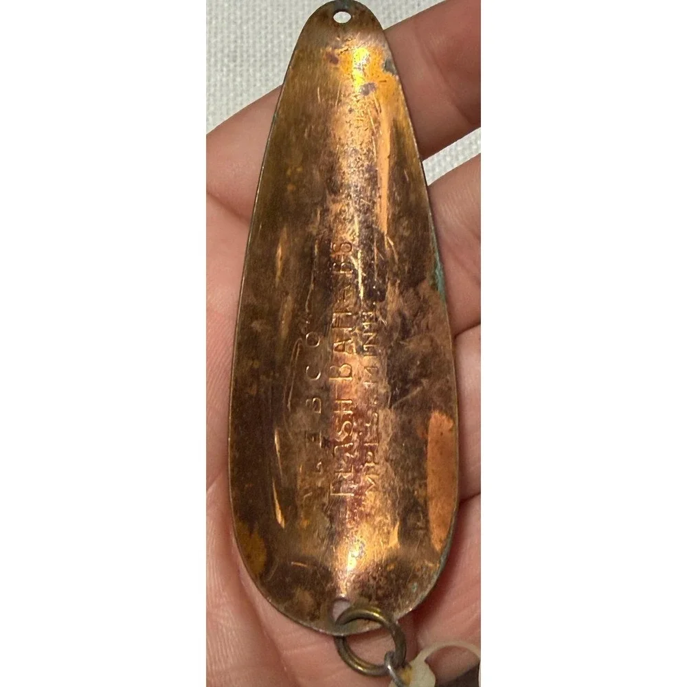 Vintage Nebco Flash Bait Johnson Silver Minnow‎ Fishing Spoon Lure Lot 5pc Brass